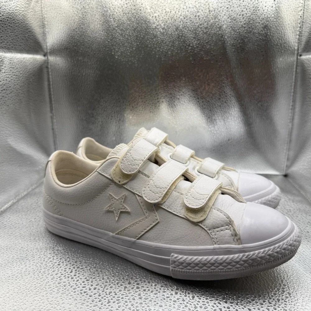 Size 4.5 Converse Star Player 3V Ox White Junior‎ Trainers Shoes 651830C